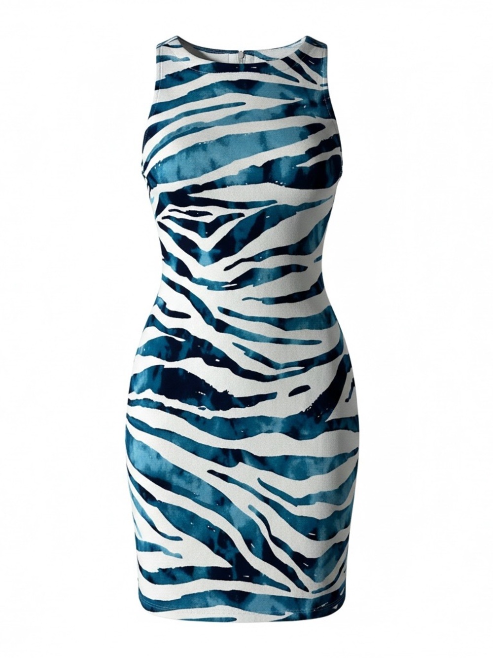 Tommy Bahama Blue & White Zebra-Print Mini Dress - Picture 2 of 7